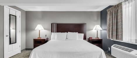 In-room safe, desk, laptop workspace, blackout drapes