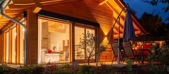 Luxury vacation in the Bavarian Forest: Chalet at the observatory with sauna and outdoor whirlpool