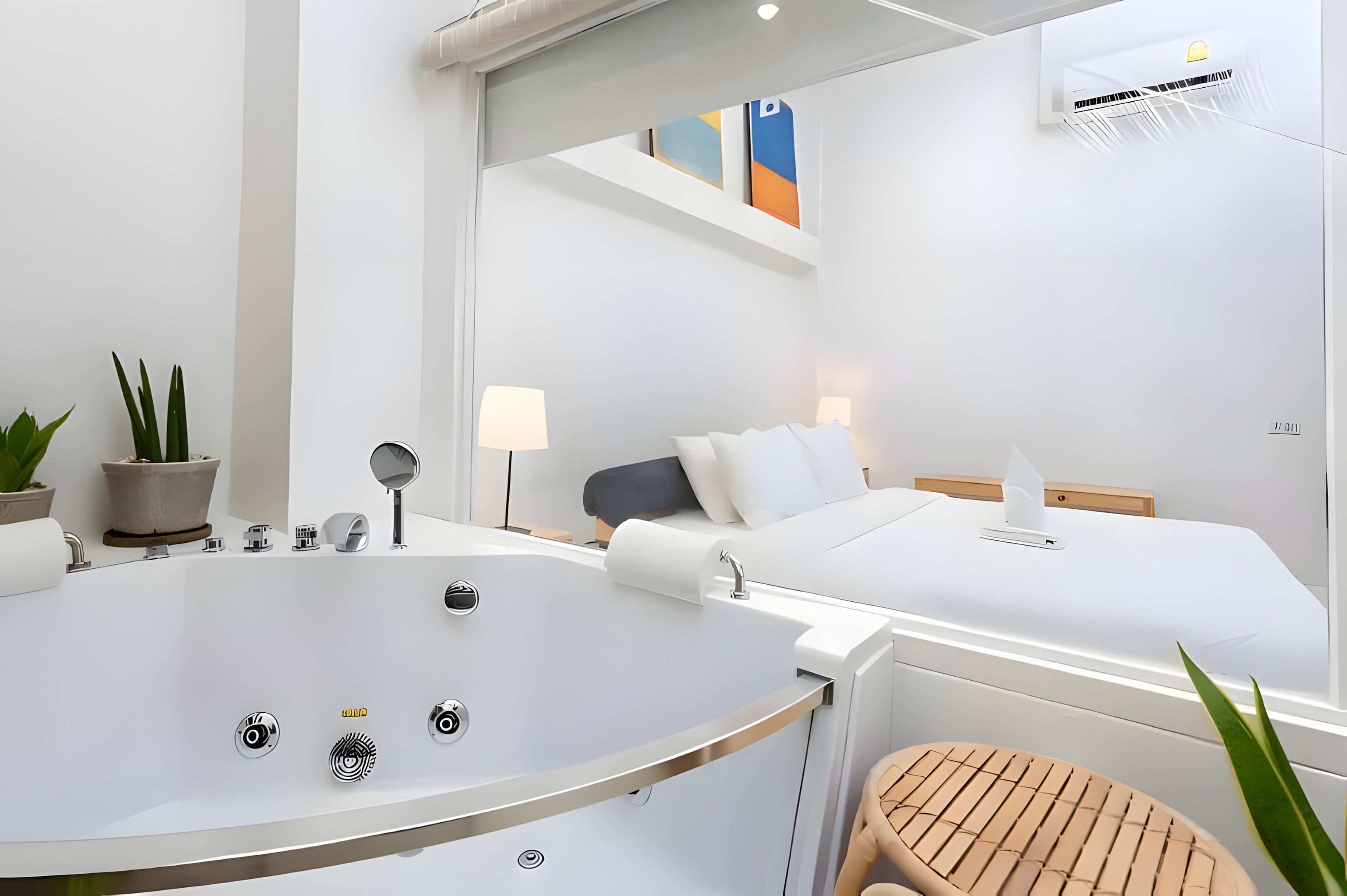 Quarto casal básico | Escrivaninha, Wi-Fi de cortesia