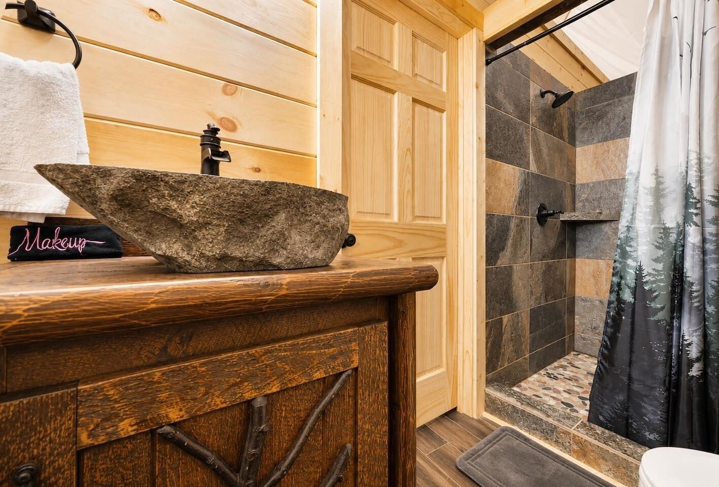 Clean and comfortable bath in Pigeon Forge resort tepee