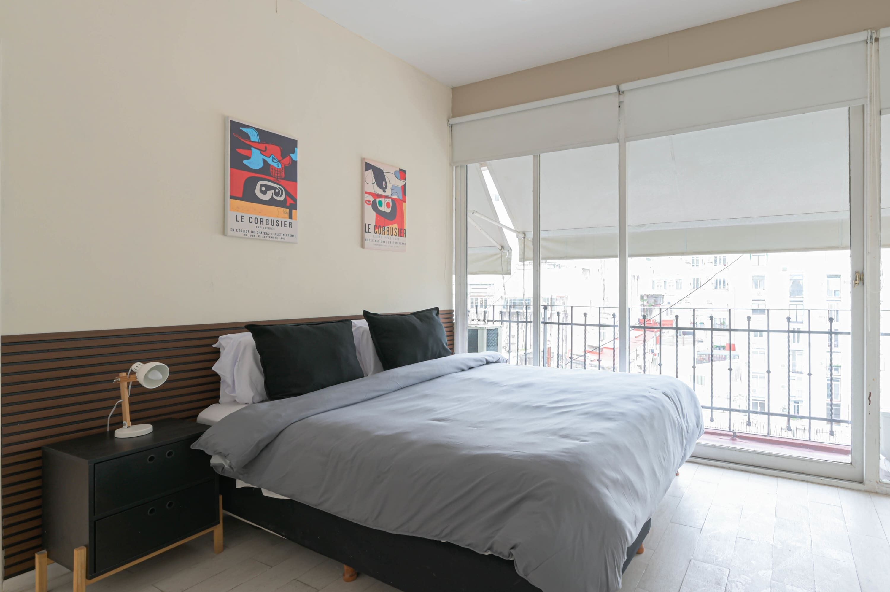 1 bedroom, desk, iron/ironing board, travel cot