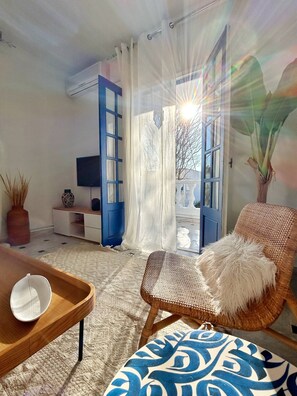 Apartment, 3 Bedrooms, Balcony, City View | Living area - Aurea Apartment in the Heart of Sidi Bou Saïd (La Marsa)