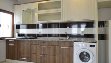 Family Room, Multiple Beds, Lake View | Private kitchen | Fridge, stovetop, cookware/dishes/utensils
