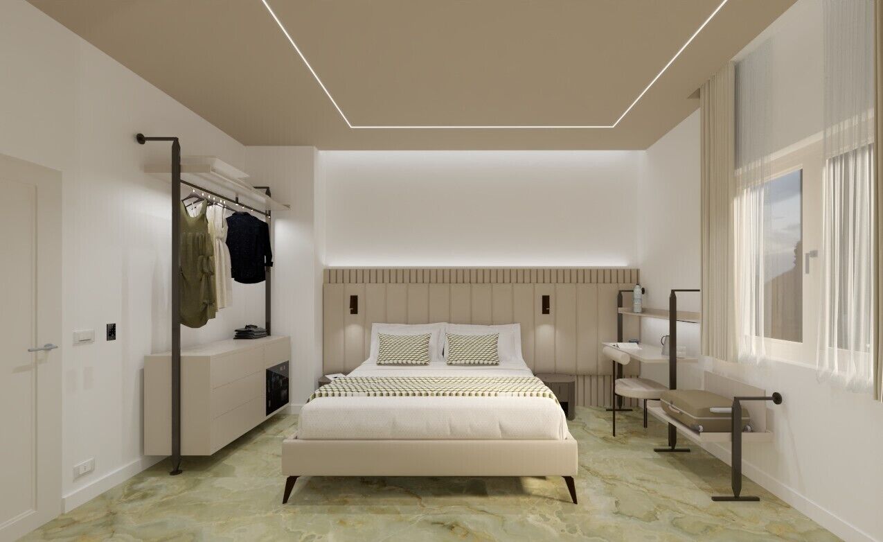 Quarto casal luxo, vista para a cidade