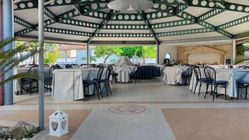 Outdoor banquet area