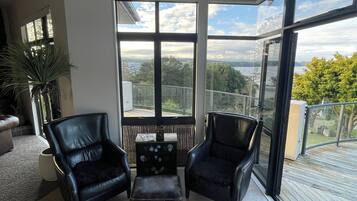 Una televisión, una chimenea