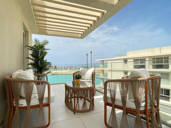 Chalet, 2 Bedrooms, Sea View | Terrace/patio - 2 BR Sapphire 405 in Marassi North Coast (El Alamein)