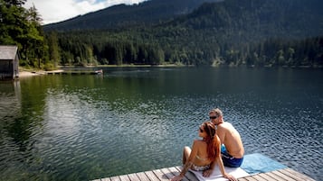 Utsikt mot landet från boendet