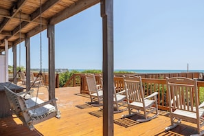 Level One Balcony - Lou Sea Ann West, Oceanfront Duplex - 4BR 2BA (Emerald Isle)