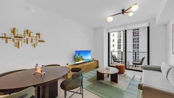 Apartment, Balkon, Stadtblick | Wohnbereich