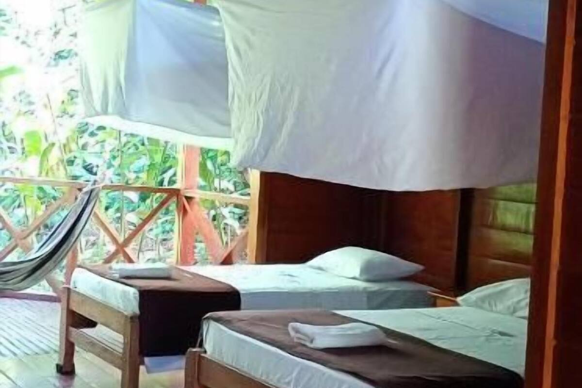 Kamar Triple, pemandangan kebun | Meja kerja, ruang kerja ramah laptop, dan Wi-Fi gratis
