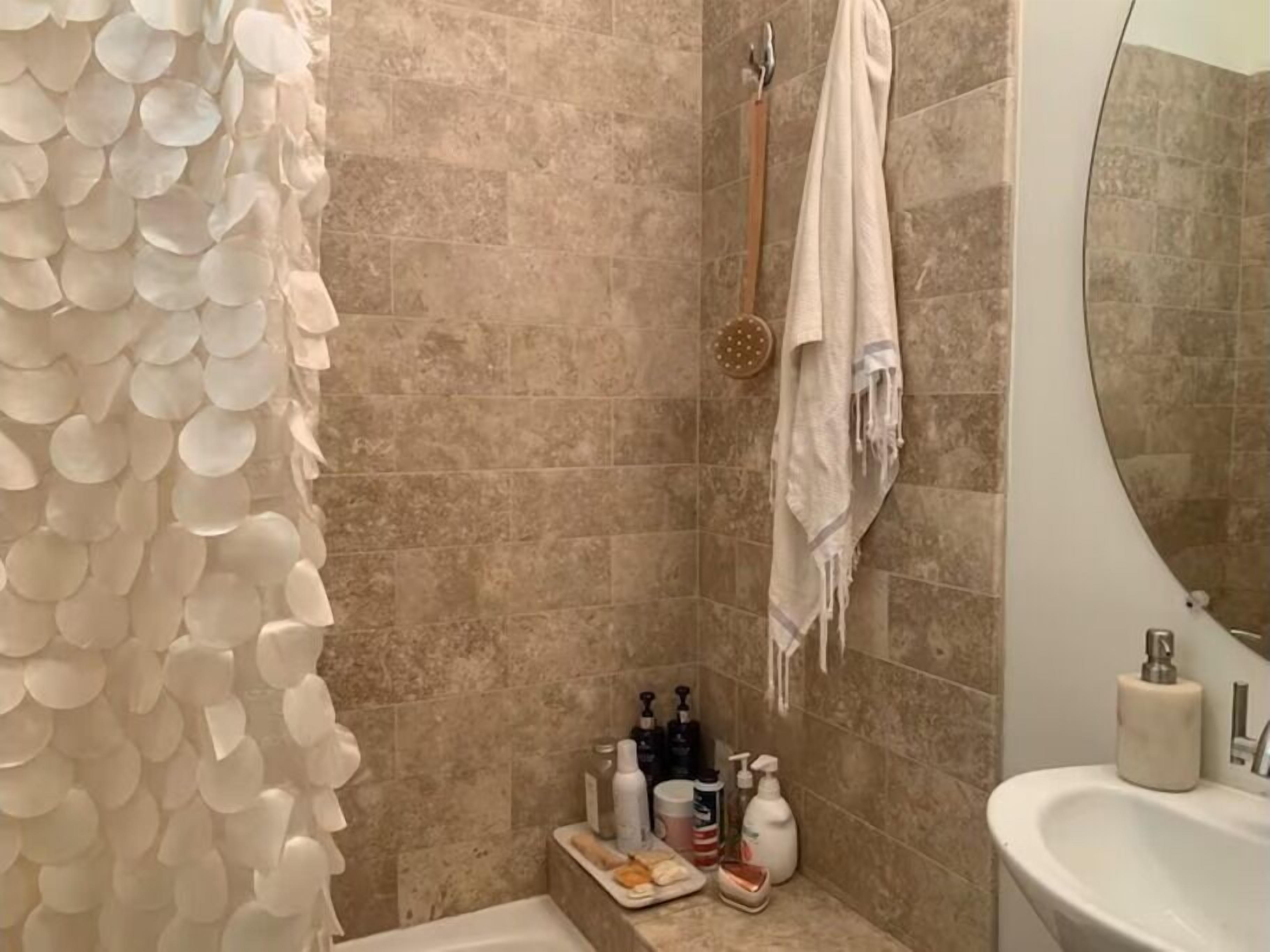 Eco-friendly toiletries, hair dryer, towels, soap