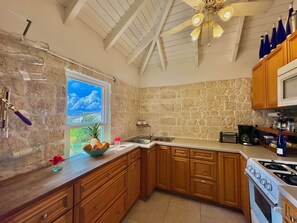Fridge, stovetop - Pelican Ocean View - Maison Mazu (Cole Bay)