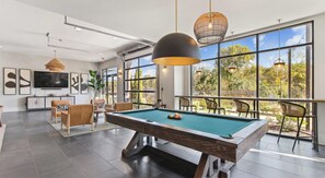 Games room - Landing | Modern 1BD, Pool, Gym (Smyrna)