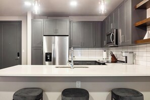 Fridge, dining tables - Landing | Modern 1BD, Clubhouse (Tulsa)