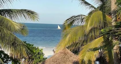 Private beachfront villa with pool