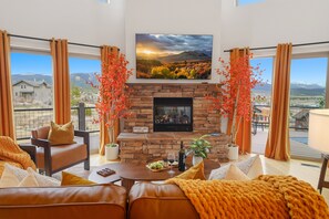 Living area - Lake Views with Sauna, Hot Tub, and Game Rooms (Grand Lake)