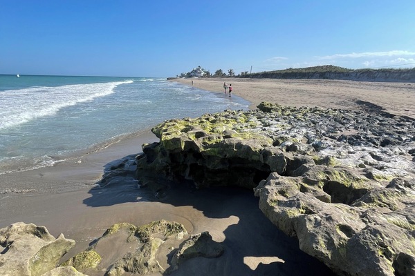 Chaises longues, serviettes de plage