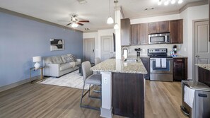 Fridge, dining tables - Landing | Stylish 1BD, Clubhouse (Carrollton)