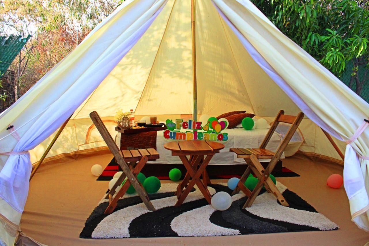 Rómantískt tjald - fjallasýn