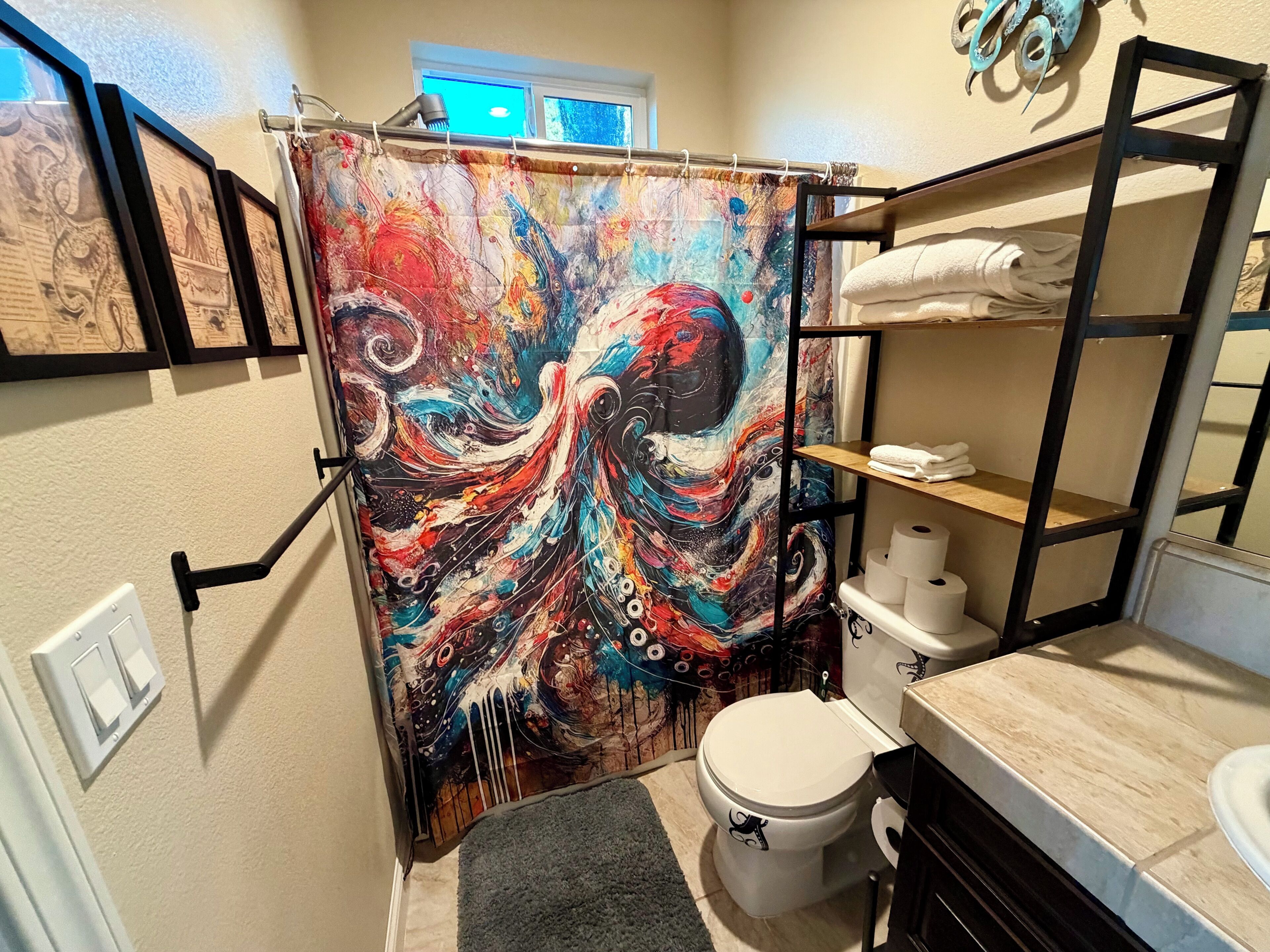 Towels, soap, toilet paper