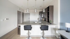 Fridge, dining tables - Landing | Modern 1BD, Clubhouse, Gym (Nashville)