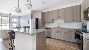 Fridge, dining tables - Landing | Stylish 1BD, Clubhouse, Pool (Austin)