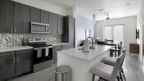 Fridge, dining tables - Landing | Spectacular 1BD, Pool (Arlington)