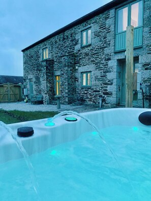 House, 4 Bedrooms, Patio | Outdoor spa tub - Stunning Coastal Barn With hot tub (Falmouth)