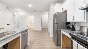 Fridge, dining tables - Landing | Beautiful 1BD, Gym, Pool (Palm Bay)