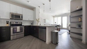 Fridge, dining tables - Landing | Spectacular 1BD, Yoga Studio (Denver)