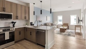 Fridge, dining tables - Landing | Incredible 1BD, Yoga Studio (Philadelphia)
