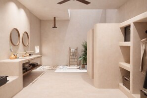 Junior suite, uitzicht op tuin (Garden Suite Private Pool) | Badkamer | Een haardroger, badjassen, handdoeken, zeep