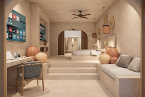 Junior Suite, Garden View (Garden Suite Private Pool) | Peralatan tempat tidur premium, dihias secara berasingan 