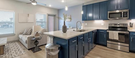 Fridge, dining tables