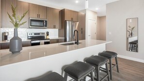 Fridge, dining tables - Landing | Chic 2BD, Clubhouse, Gym (Goodyear)