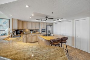Fridge, microwave, oven, stovetop - Inlet #1001- 3BR 2BA Coastal Comfort Retreat (New Smyrna Beach)