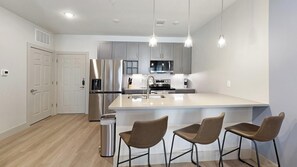Fridge, dining tables - Landing | Incredible 1BD, Clubhouse, Game Room (Mansfield)