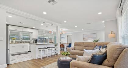 Beach Retreat - 3/2 family oasis, heated pool
Sleeps 8 - 15 min to beaches