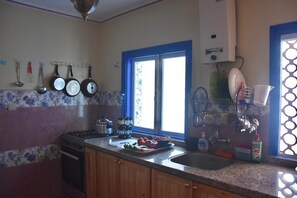 Full-size fridge, microwave, oven, cookware/dishes/utensils - bluemoon house (Chechaouèn)