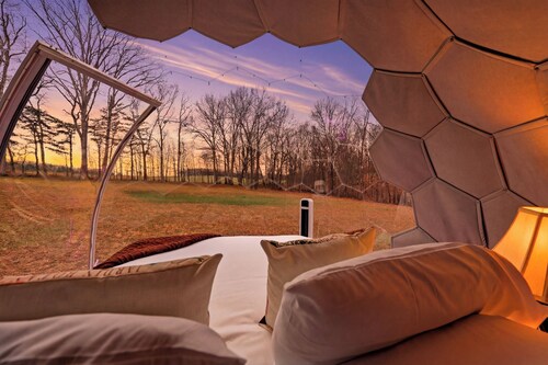 GlampingDome + Ponds Cabin retreat near Capacon State Park in Berkeley Spring WV