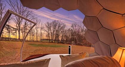 GlampingDome + Ponds Cabin retreat near Capacon State Park in Berkeley Spring WV
