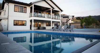 Poolside retreat with private basketball court