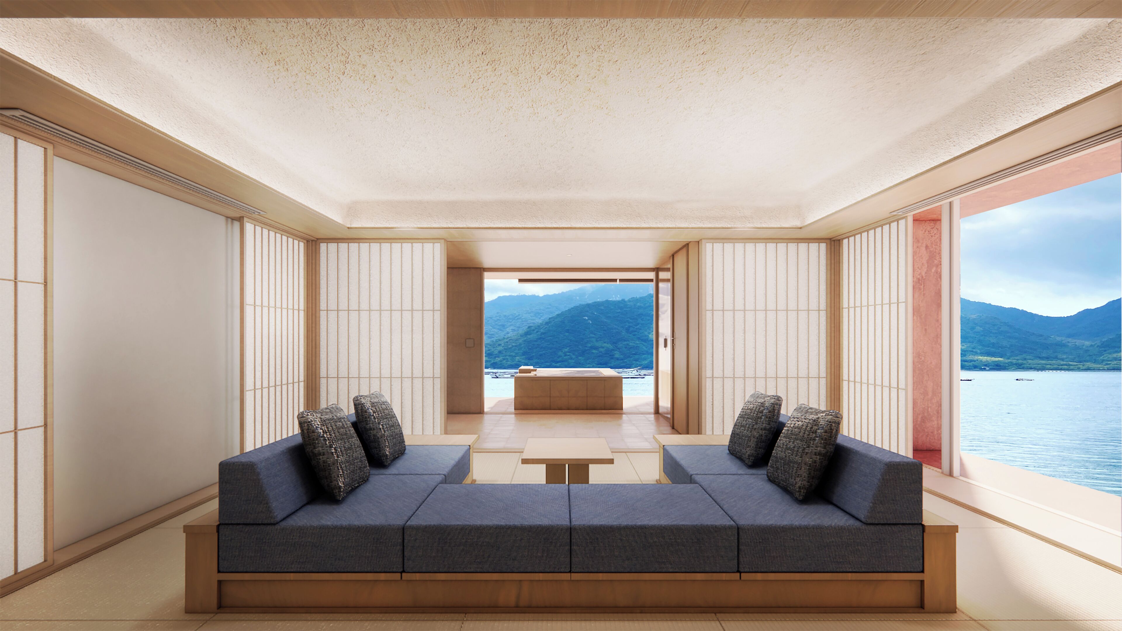 Kamar Twin Khas, pemandangan samudra