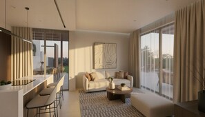 Living area - Azure Vista Villa, with Pool, SeaViews & PlayTent (Agia Pelagia Heraklion)