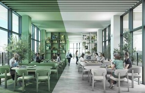 Dining - Corner Room Light Blue Standard Plan Breakfast  / Chiyoda Ward Tokyo (Chiyoda Ward)