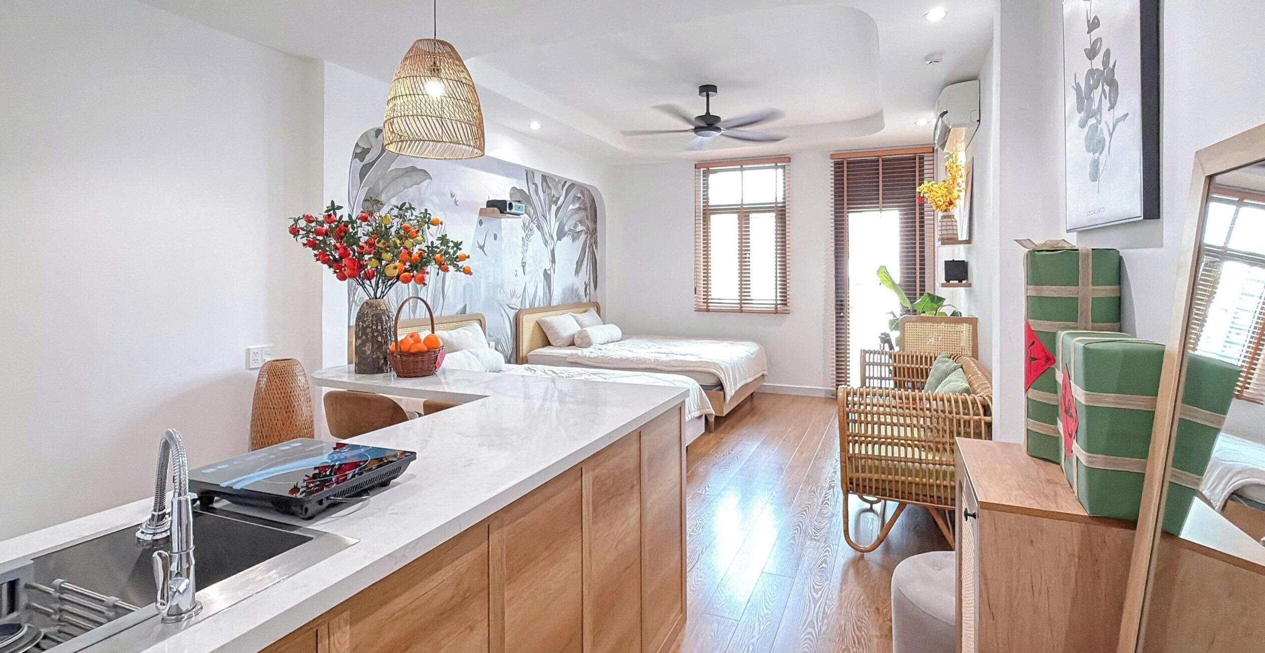 Familien-Studiosuite, Balkon, Stadtblick