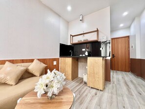 Estúdio conforto, vista para a cidade | Área de estar