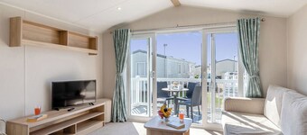 Gold Caravan with parking & decking