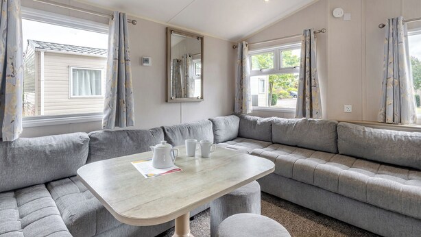 Living area - Silver Caravan with parking & decking P (Nairn, Moray Firth, Inverness)